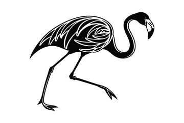 Obraz premium flamingo silhouette vector illustration