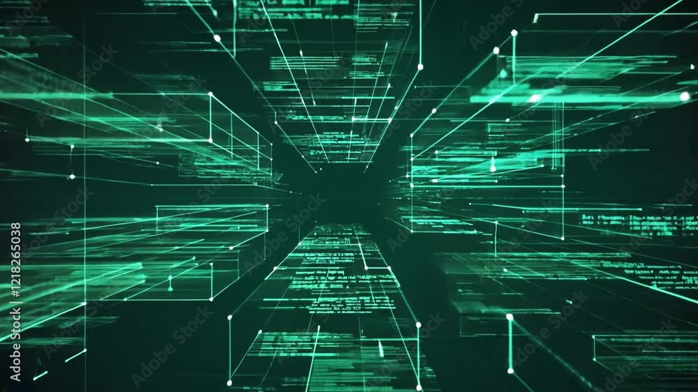 Poster digital matrix: a futuristic, abstract background with a mesmerizing digital matrix effect featuring