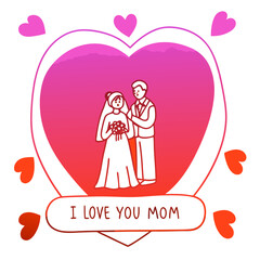 I love you mom illustration vector art