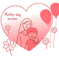 I love you mom illustration vector art