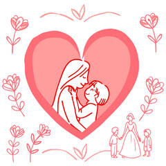 I love you mom illustration vector art