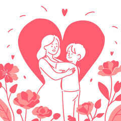 I love you mom illustration vector art