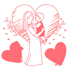 I love you mom illustration vector art