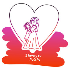 I love you mom illustration vector art
