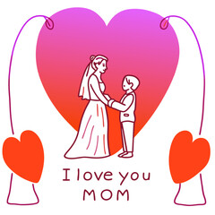 I love you mom illustration vector art