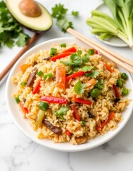 asian vegetarian fried rice photo for menu