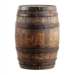 Obraz premium Rustic Wooden Barrel, Vintage Wine Cask, Aged Oak Container.