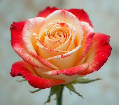 Dual Tone Rose: A red rose with a gradient effect transitioning to another color, such as white or gold, on the tips of the petals