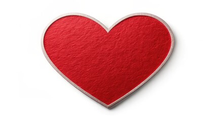 Obraz premium Red heart shape sticker isolated on white background with subtle texture