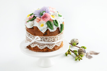 Easter bunny celebration cake. Traditional Easter baking. Easter holiday.