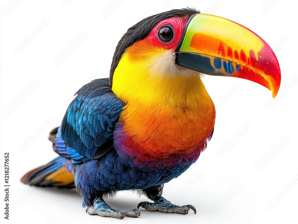 Poster a colorful toucan with vibrant feathers and a large beak.