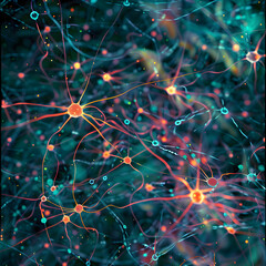 Abstract Representation of NX Neural Network With Color-Coded Variable Activation