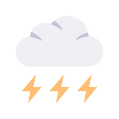 Lightning weather flat Style