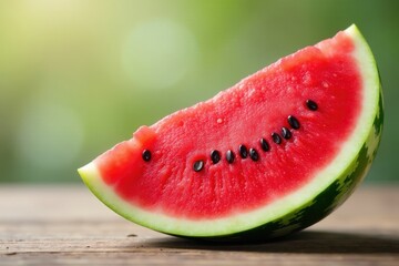 Juicy watermelon, vibrant red flesh, black seeds , still life, isolated, macro