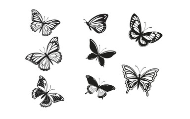 Simple butterfly icon logo vector illustration isolated stock