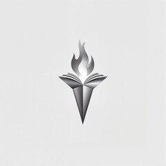 Abstract logo with flame and open book design