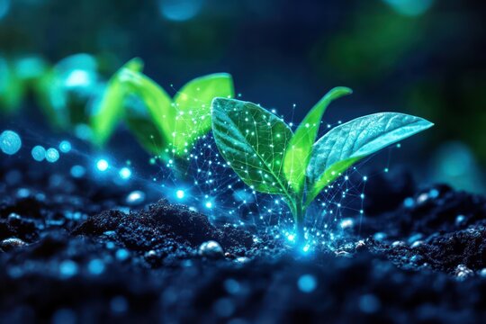 Smart sensors measuring plant growth and adjusting environmental conditions accordingly.