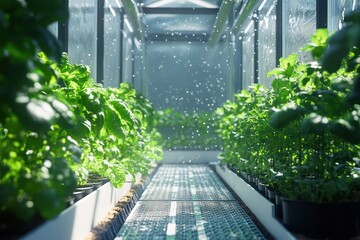 Smart technology for controlling and optimizing greenhouse light and temperature.