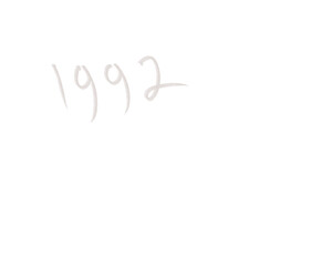 hand lettering numeric 1992 years
