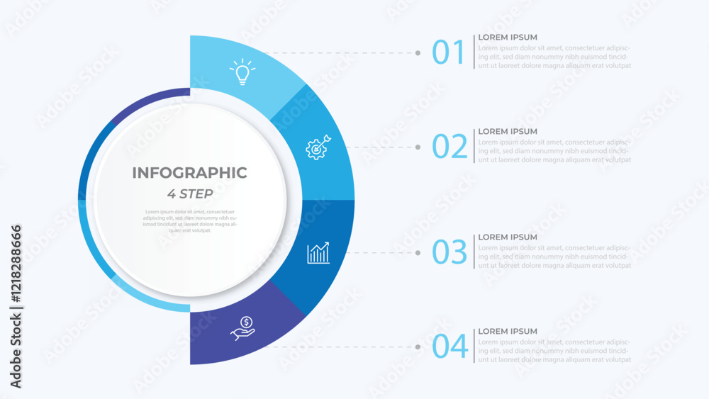 Poster vector infographic label design with circle infographic template design and 4-5-6 options or steps. 