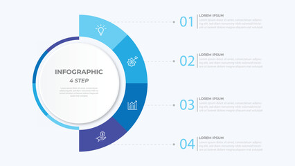 Vector infographic label design with circle infographic template design and 4-5-6 options or steps. Can be used for process diagram, presentations, workflow layout, banner, flow chart, info graph