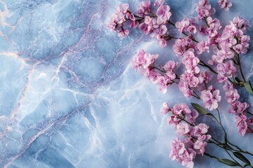 Soft lilac marble with pale blue accents, creating a serene and calming design with gentle, pastel tones and a subtle, elegant finish