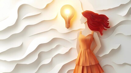 Obraz premium Creative thinker holding a glowing bulb as a metaphor for bright ideas, illustrated in a whimsical comic art style