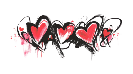 Heart draw pattern on transparent background