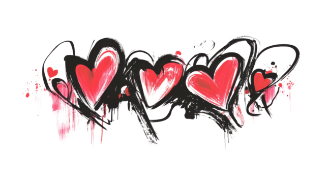 Heart draw pattern on transparent background - Powered by Adobe