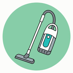 Simple Black and White Vacuum Cleaner Illustration
