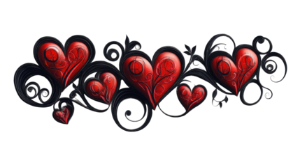 Heart draw pattern on transparent background