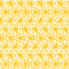 Stylish Modern Abstract Geometric Pattern with Golden Circle Details. A Luxurious Seamless Background for Creative and Marketing Projects.






