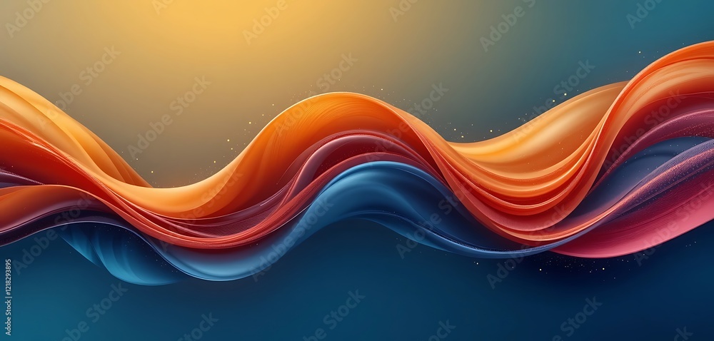 Poster abstract colorful waves flowing dynamically