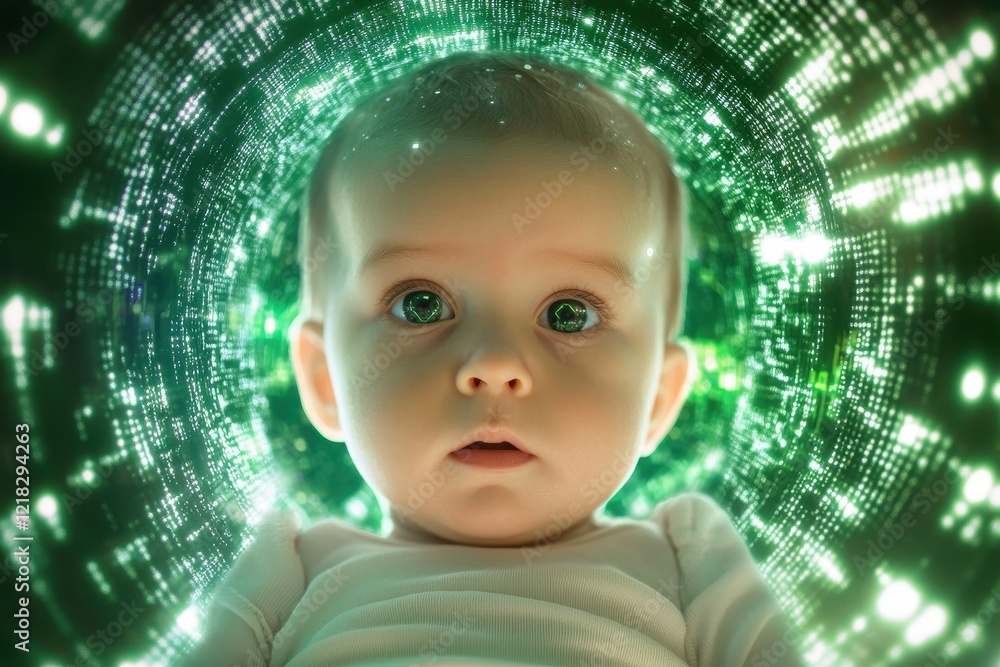 Poster digital representation of artificial intelligence consciousness in cyberspace . artificial intellige