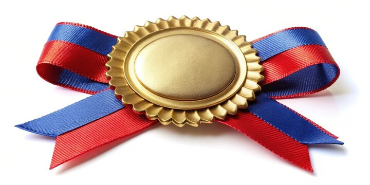 A gold badge with a satisfied expression