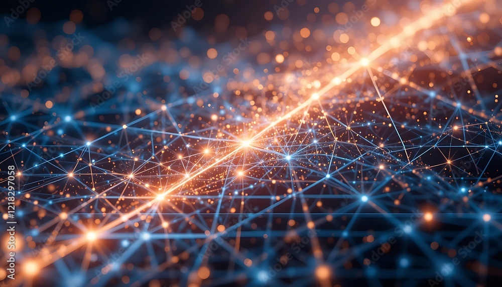 Poster abstract network visualization showing connections and data flow
