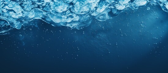 Abstract Underwater Scene: Deep Blue Water with Bubbles