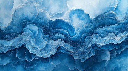 Obraz premium Abstract Blue Ocean Waves Artistic Rendering