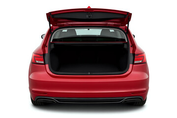 Clean, open empty trunk in the red car