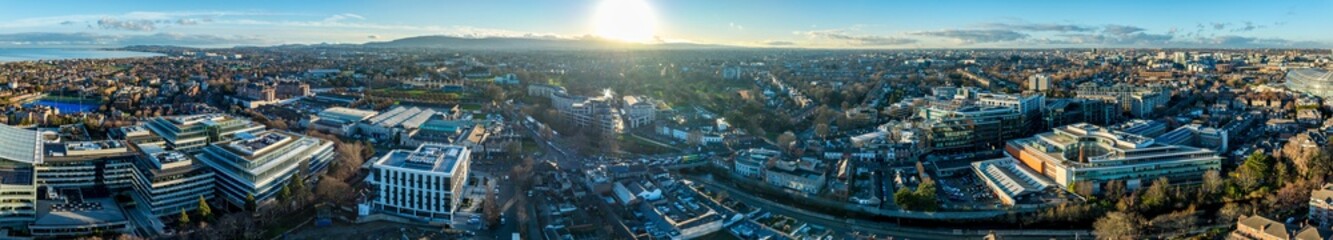 Aerial view of Ballsbridge with modern buildings, Dublin Ireland