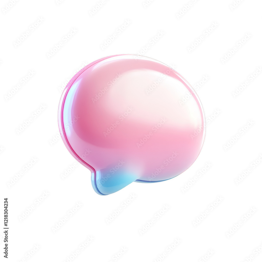 Poster glossy pink speech bubble with gradient effect, symbolizing communication and expression. this vibra