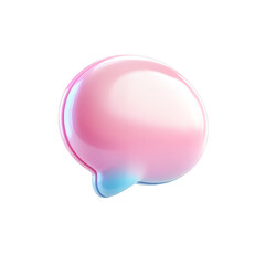 glossy pink speech bubble with gradient effect, symbolizing communication and expression. This vibrant design is perfect for digital media and social interactions