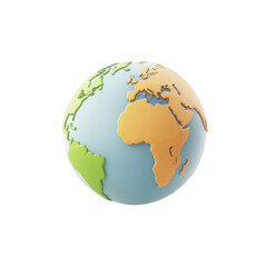 Fototapeta premium colorful globe showing continents and oceans, representing geography and global awareness