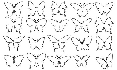 Butterflies icon vector set. Insect illustration sign collection. Butterfly symbol or logo design 