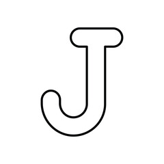 Letter J  icon isolated on a white background. Vector illustration.