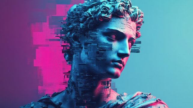 Digital art of a classical bust