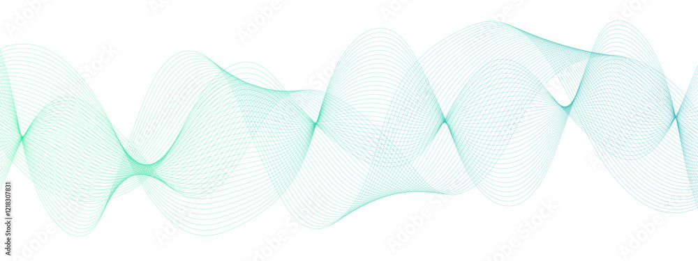 Poster Abstract Multicolor gradient wave lines vector background, twisted curve lines . Visual music wave frequencies rhythm. Wave melody lines on white background. 