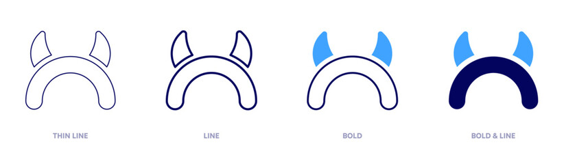 Obraz premium Devil headband icon in 4 different styles. Thin Line, Line, Bold, and Bold Line. Duotone style. Editable stroke