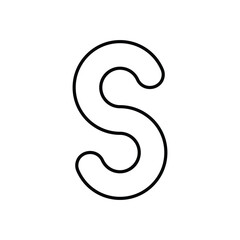 Letter S icon isolated on a white background. Vector illustration.