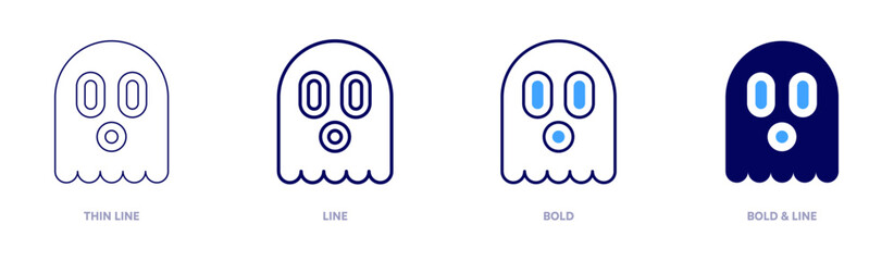 Halloween costume party icon in 4 different styles. Thin Line, Line, Bold, and Bold Line. Duotone style. Editable stroke